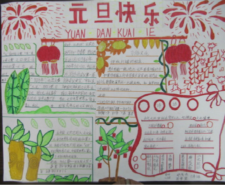 喜迎元旦手抄报（1）