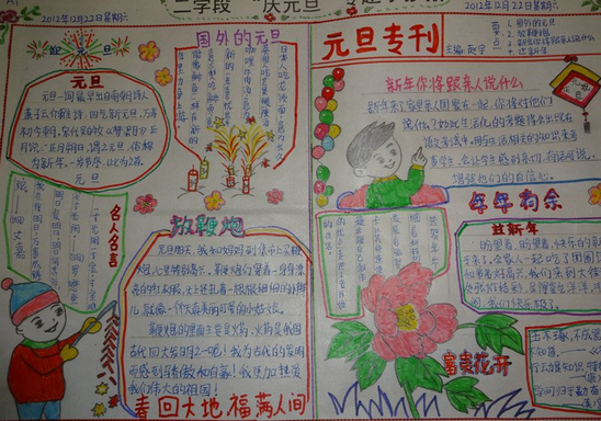 六年级元旦手抄报（5）