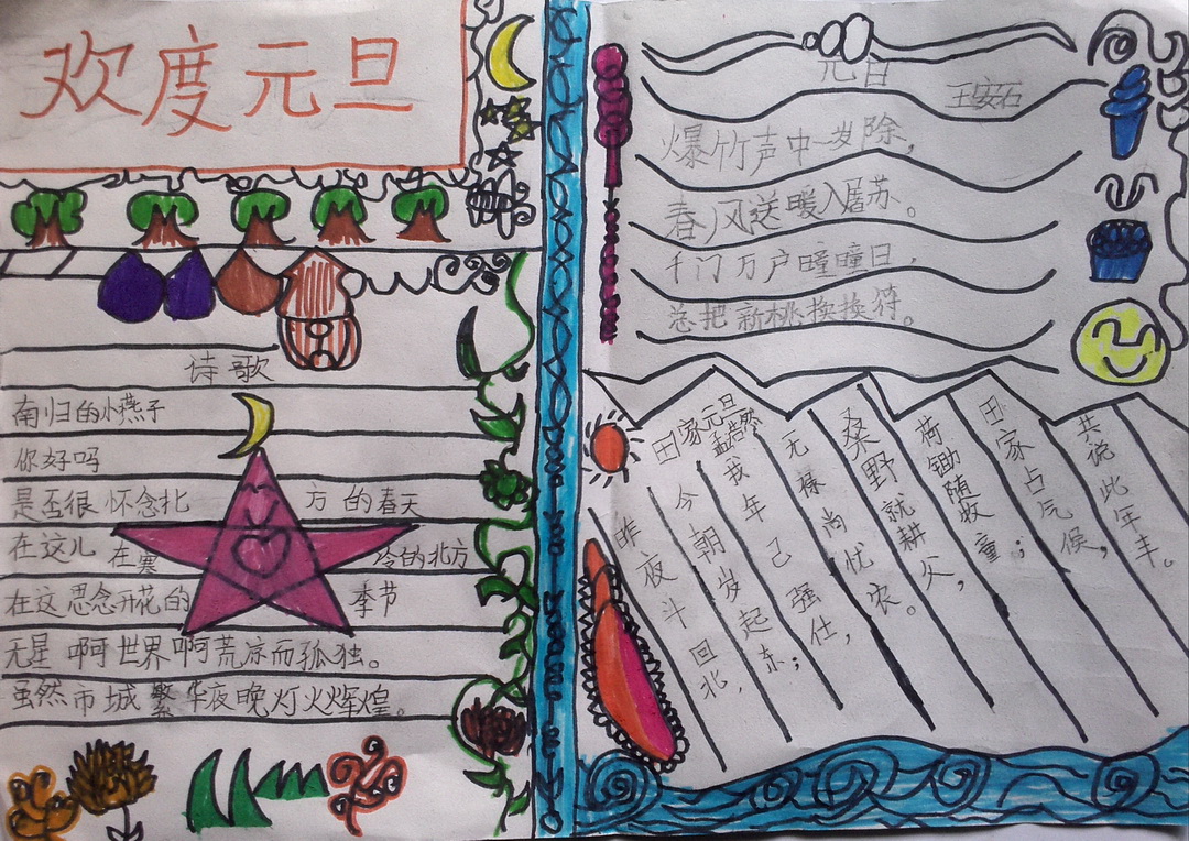 庆元旦手抄报（4）