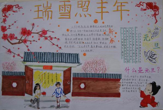 快乐元旦手抄报图片大全（6）