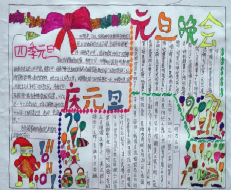 庆元旦，迎新年手抄报（3）