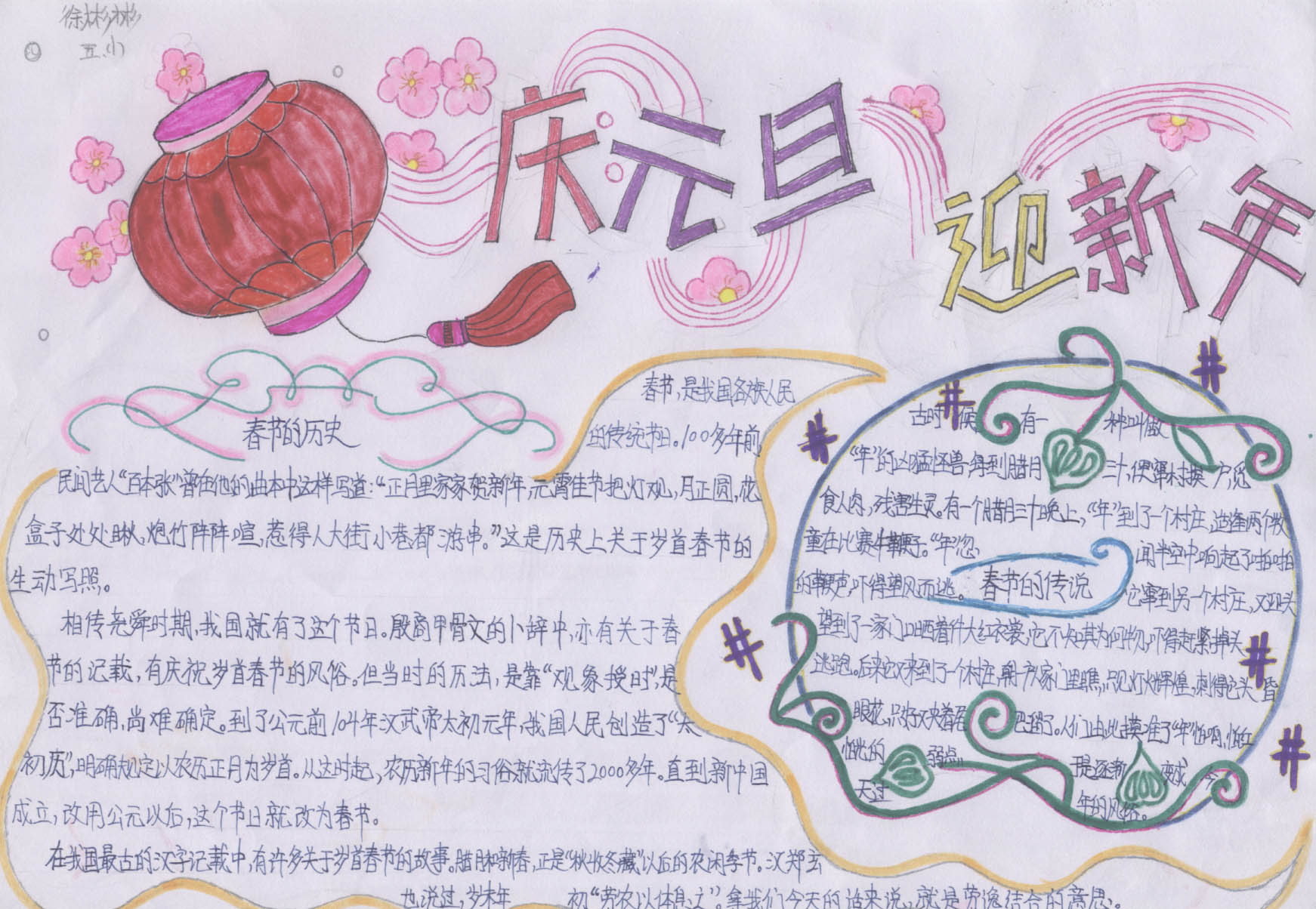 元旦手抄报图片（4）