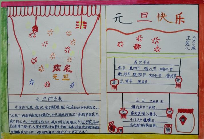 庆元旦手抄报大全（3）