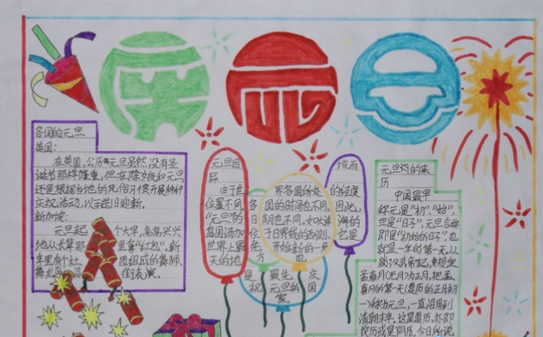 元旦快乐手抄报（4）