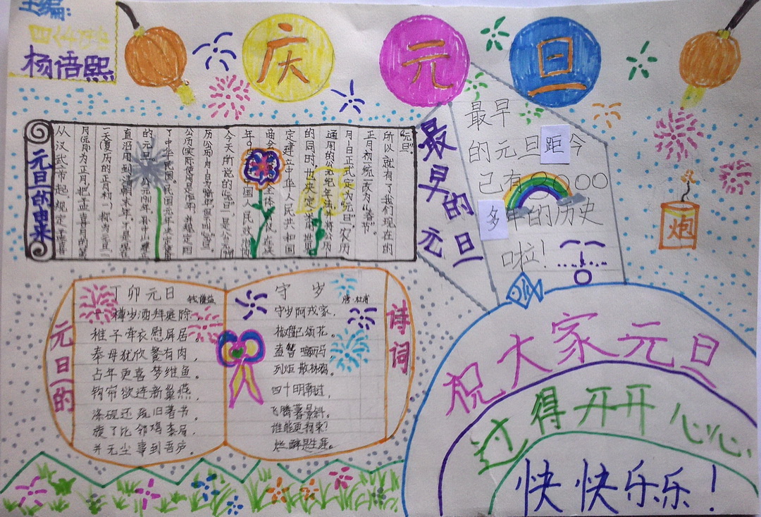 庆元旦手抄报（3）