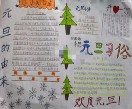 元旦节精品手抄报大全（6）