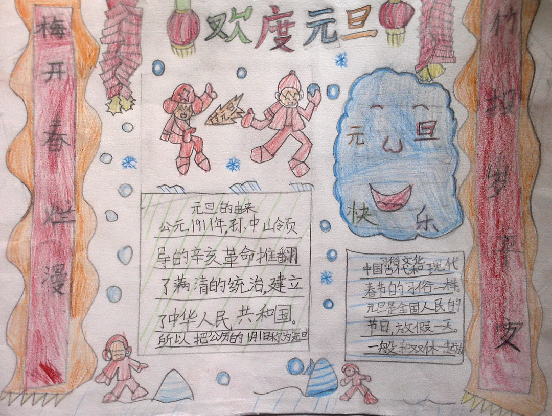 庆元旦手抄报（3）