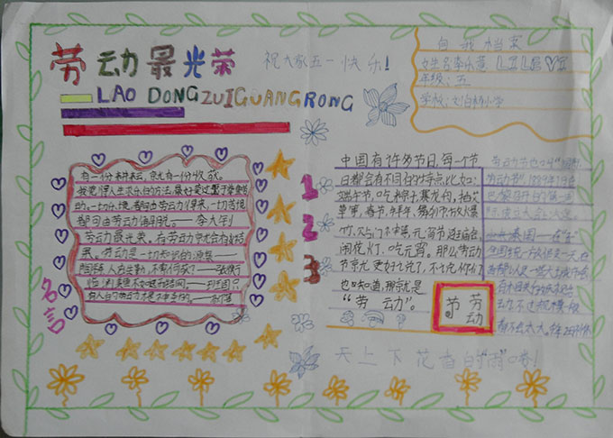 小学生劳动节手抄报（3）